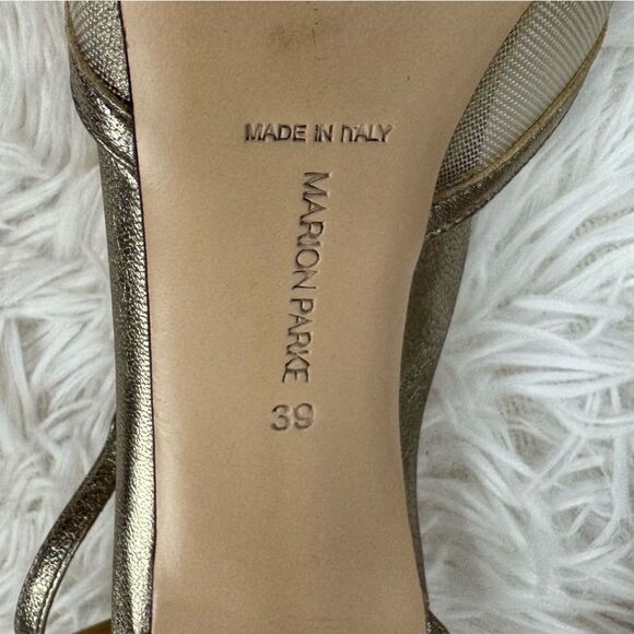 Marion Parke Lolita Mesh Peep Toe leather Stiletto Heels - Picture 10 of 11